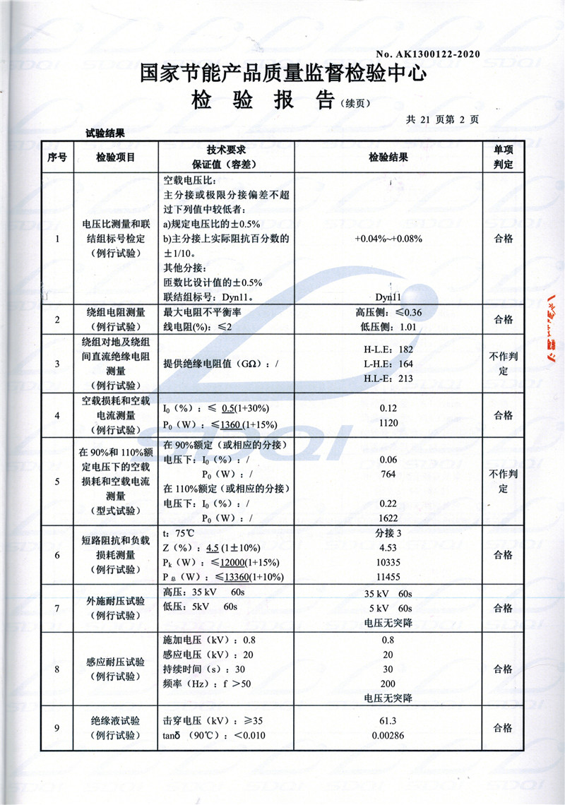 高低压试验报告-S11-1250沙洋沙洋沙洋油浸式变压器-2.jpg